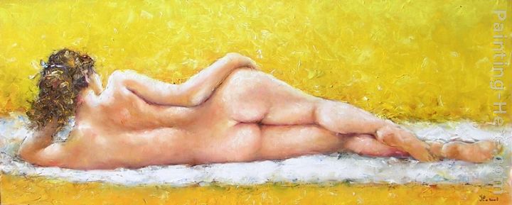 Yellow Nude 02 painting - Ioan Popei Yellow Nude 02 art painting